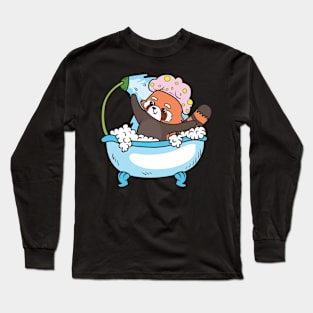 Red Panda bathing Long Sleeve T-Shirt